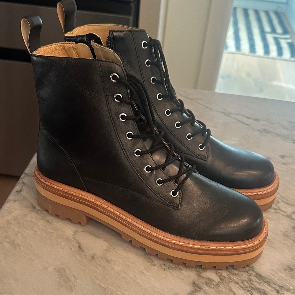 Black suede studio Lace-Up Boots